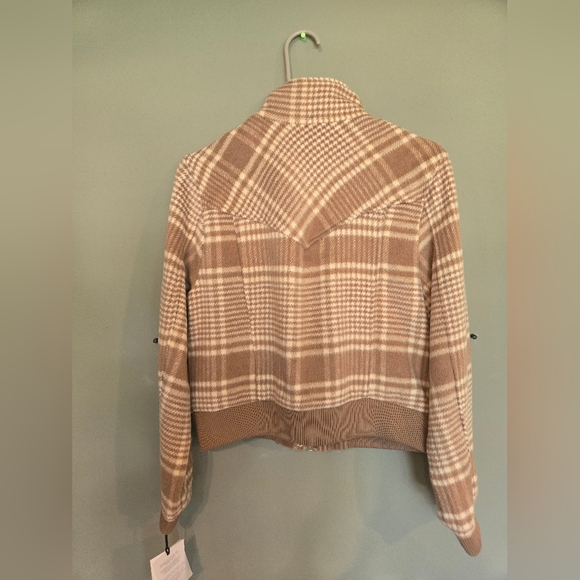 Bagatelle Plaid Bomber Jacket Tan - Picture 6 of 7